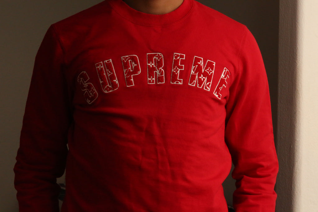 Jual Sweater - Crewneck Supreme x LV Arc Logo Red Premium di lapak  Garagetwins Official